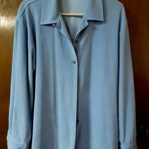 PALE BLUE PEACHSKIN (IMITATION SUEDE) LIGHTWEIGHT JACKET